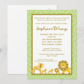 5x7 Oerwoud Boy Gir TRIPLETS Baby shower Uitnodigi Kaart (Voorkant / Achterkant)