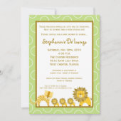 5x7 Oerwoud Boy TRIPLETS Baby shower Uitnodiging (Voorkant)