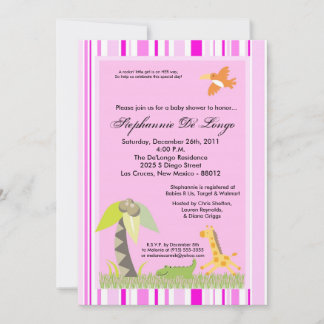 5x7 Oerwoud Dieren Baby shower Kaart