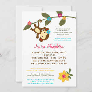 5x7 Oerwoud Gym Monkey Dance Baby shower Uitnodigi Kaart