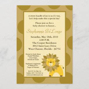 5x7 Oerwoud King Lion Safari Baby shower Uitnodigi Kaart