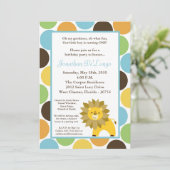 5x7 Oerwoud King Lion Safari Birthday Uitnodiging (Staand voorkant)