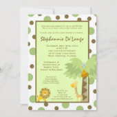 5x7 Oerwoud Safari Animal Baby shower Invitation Kaart (Voorkant)