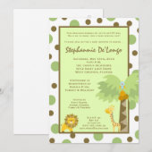 5x7 Oerwoud Safari Animal Baby shower Invitation Kaart (Voorkant / Achterkant)