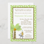 5x7 Oerwoud Safari Animal Baby shower Invitation Kaart (Voorkant / Achterkant)