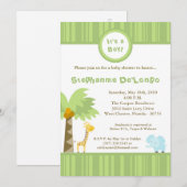 5x7 Oerwoud Safari Animal Baby shower Invitation Kaart (Voorkant / Achterkant)