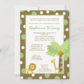 5x7 Oerwoud Safari Animal Baby shower Invitation Kaart (Voorkant)
