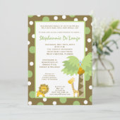 5x7 Oerwoud Safari Animal Baby shower Invitation Kaart (Staand voorkant)