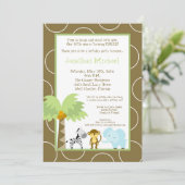 5x7 Oerwoud Safari Animal Birthday Party Invitatio Kaart (Staand voorkant)