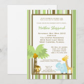 5x7 Oerwoud Safari Animal Birthday Party Invitatio Kaart (Voorkant / Achterkant)