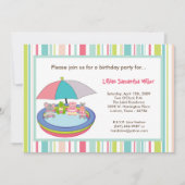 5x7 Oerwoud Safari Pool Birthday Party Invitation Kaart (Voorkant)