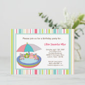 5x7 Oerwoud Safari Pool Birthday Party Invitation Kaart (Staand voorkant)