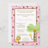 5x7 Oerwoud Safari Zoo Anima Baby shower Uitnodigi Kaart (Voorkant)
