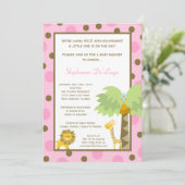 5x7 Oerwoud Safari Zoo Anima Baby shower Uitnodigi Kaart (Staand voorkant)