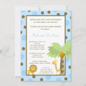 5x7 Oerwoud Safari Zoo Anima Baby shower Uitnodigi Kaart (Voorkant)