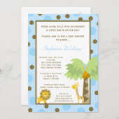 5x7 Oerwoud Safari Zoo Anima Baby shower Uitnodigi Kaart (Voorkant / Achterkant)