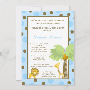 5x7 Oerwoud Safari Zoo Anima Baby shower Uitnodigi Kaart