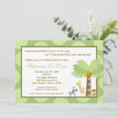 5x7 Oerwoud Safari Zoo Anima Baby shower Uitnodigi Kaart (Staand voorkant)