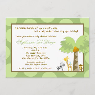 5x7 Oerwoud Safari Zoo Anima Baby shower Uitnodigi Kaart