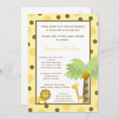 5x7 Oerwoud Safari Zoo Anima Baby shower Uitnodigi Kaart (Voorkant / Achterkant)