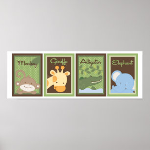 5x7 Oerwoud Safari Zoo Animal Baby Bedding Wall Ar Poster