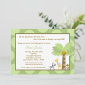 5x7 Oerwoud Safari Zoo Animal Birthday Uitnodiging (Staand voorkant)