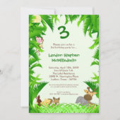 5x7 Oerwoud Safari Zoo Birthday Party Invitation Kaart (Voorkant)