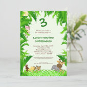 5x7 Oerwoud Safari Zoo Birthday Party Invitation Kaart (Staand voorkant)
