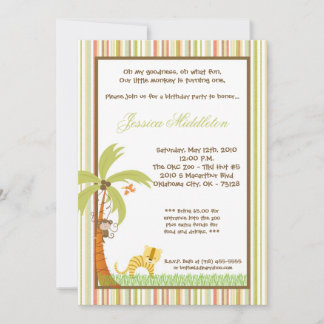 5x7 Oerwoud Safari Zoo Birthday Party Invitation Kaart
