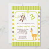 5x7 Oerwoud Safari Zoo Birthday Party Invitation Kaart (Voorkant)