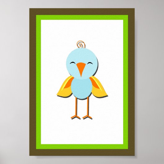 5x7 Oerwoud tegen vogelwand Poster (Voorkant)
