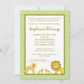 5x7 Oerwoud Tiger Girl TWINS Baby shower Uitnodigi Kaart (Voorkant)