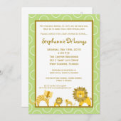 5x7 Oerwoud Tiger Lion TWINS Baby shower Uitnodigi Kaart (Voorkant / Achterkant)