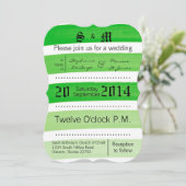 5x7 Ombre Streep Groene lijn FAD Bruiloft uitnodig Kaart (Staand voorkant)