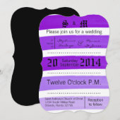 5x7 Ombre Streep Paarse lijn FA bruiloft uitnodigi Kaart (Voorkant / Achterkant)
