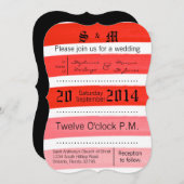 5x7 Ombre Streep Rode lijn Vervagen Bruiloft Uitno Kaart (Voorkant / Achterkant)