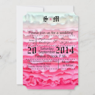 5x7 Ombre Streep Roze Frosting bruiloft uitnodigin Kaart