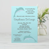5x7 onder Zee Dolphin Baby shower Invitation Kaart (Staand voorkant)