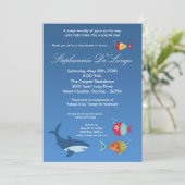 5x7 onder Zee SharkFish Baby shower Invitation Kaart (Staand voorkant)
