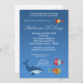 5x7 onder Zee SharkFish Baby shower Invitation Kaart (Voorkant / Achterkant)