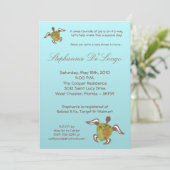5x7 onder Zee Turtle Baby shower Invitation Kaart (Staand voorkant)