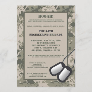 5x7 onderweg Away Invitation ARMY Camo ACU Print Kaart