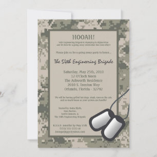 5x7 onderweg Away Invitation ARMY Camo ACU Print Kaart