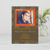 5x7 Oran Circle Polk Foto Afstuderen Aankondiging (Staand voorkant)