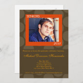 5x7 Oran Circle Polk Foto Afstuderen Aankondiging (Voorkant / Achterkant)