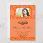 5x7 Oran Zebra Print Patter Quinceanera Uitnodigin Kaart (Voorkant)