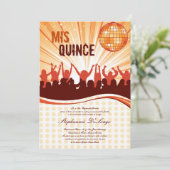 5x7 Oranje Dansfeest Quinceanera Uitnodiging (Staand voorkant)