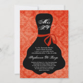 5x7 Oranje Dress Quinceanera Birthday Uitnodiging (Voorkant)