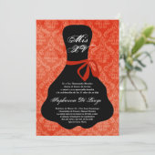 5x7 Oranje Dress Quinceanera Birthday Uitnodiging (Staand voorkant)