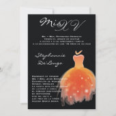 5x7 Oranje Dress Quinceanera Birthday Uitnodiging (Voorkant)